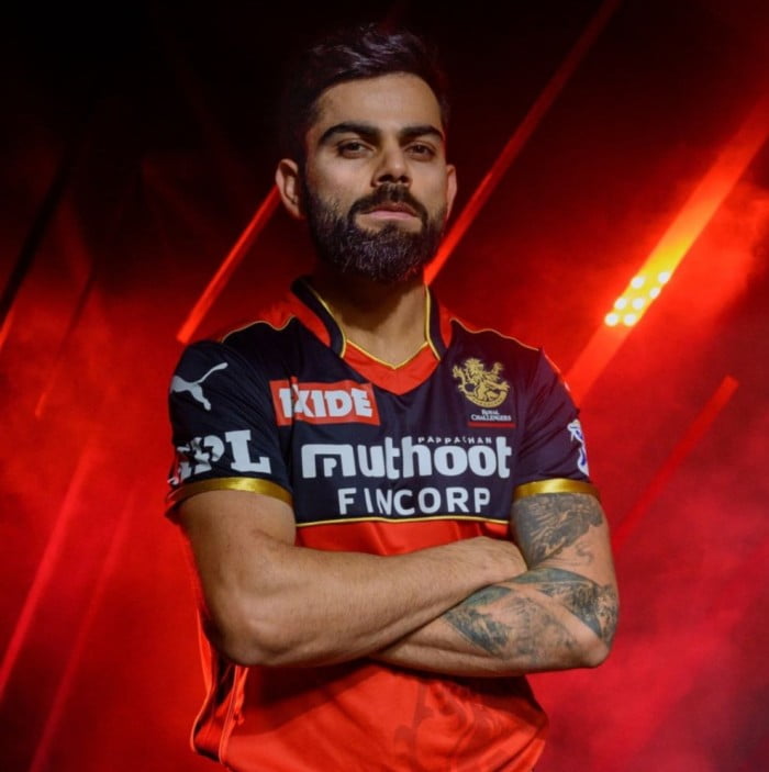 Virat Kohli Donning His IPL Franchise Royal Challengers Bengaluru Jersey